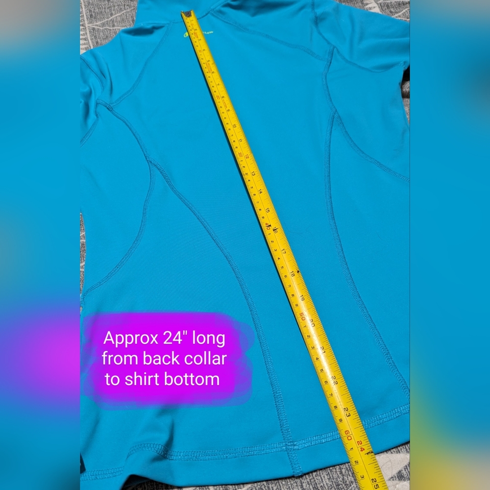 Champion Blue Teal/Turquoise Full Zip Mock Neck Running Jacket Size Medium GUC - Picture 11 of 12